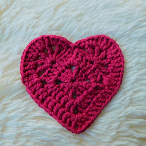 CROCHET HEART PATTERN, Heart Coaster Pattern, Crochet Heart, Heart Coaster, Party favors, Valentine gift,