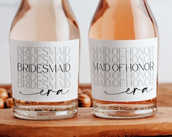 Modern Bridesmaid Era Gift Champagne Label, Bridesmaid Proposal Box Idea, Maid of Honor Wine Sticker, Bridal Party Gift, SAF1