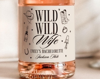 Wild Wild Wife Bachelorette Labels | Last Rodeo Bach Party Champagne and Liquor Favors