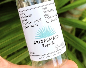 Casamigos Labels 50 mL, Bridesmaid Proposal Gift, Tequila Label, Bridesmaid Gift, Tequila Shot Labels, Bridesman Gift, Maid of Honor Gift