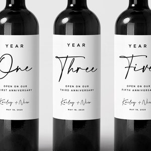 Boho Wedding Guest Book Labels, Minimalist Anniversary Bridal Shower Gift, Guest Book Labels Milestones Wine Basket Engagement Gift - AMAV1