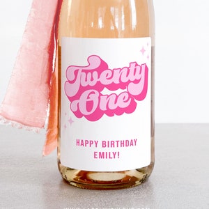 21st Birthday Gift, Wine Label, Personalized Birthday, Twenty One Champagne, Finally Legal, RIP Fake ID, Personalized Gift, 2002 image 1