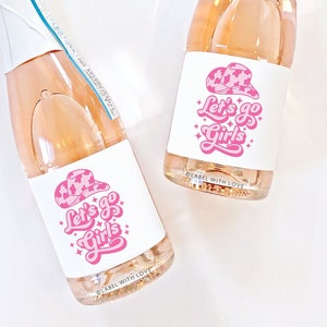 Disco Cowgirl Bachelorette Party Mini Champagne Labels, Let's Go Girls, Coastal Cowgirl Bachelorette Gift, Dolly Girls Weekend, Bach Favor