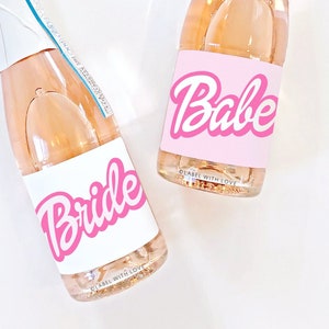 Malibu Barb 90's Bachelorette Party Mini Champagne Labels | Let's Go Girls Stickers | Survival Kit Hangover Kit | Bachelorette Bags