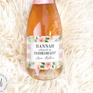 Custom Be My Bridesmaid Wine Labels to Ask Bridesmaid Bridal | Etsy