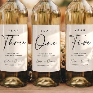 Wedding Guest Book Signable Wine Bottle Labels, Bridal Shower Gift, Wedding Anniversary Milestones