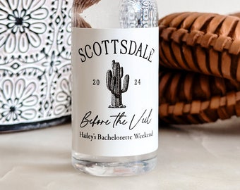 Scottsdale Bachelorette Shooter Labels, Bachelorette Party Stickers, Final Fiesta Bachelorette Tequila Labels, Personalized Liquor Labels