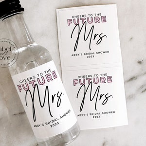 Cheers to the Future Mrs Bachelorette Labels |  Bachelorette Shooter Labels | DIY Bridal Shower Bottle Label Favors