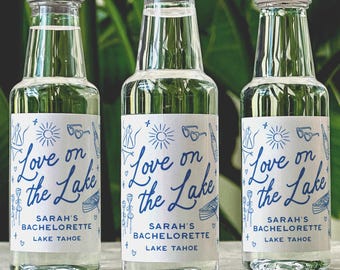 Love on the Lake Bachelorette Party Favors | Lake Bach Shot Bottle Labels | Welcome Bag Stickers
