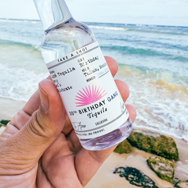 Birthday Casamigos Labels - 21st Birthday Favors - 50 mL Tequila Label  30th Birthday Decor - Fiesta Birthday