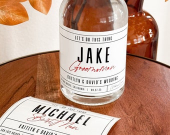 Groomsmen Proposal Custom Whiskey Label, Best Man Gift, Usher Proposal Gift, Man of Honor Label, Custom Liquor Label, Wedding Liquor Labels