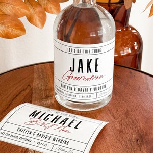 Groomsmen Proposal Whiskey Bottle Labels, Best Man Gift, Father of the Bride Gift, Custom Tequila Label, Wedding Favor Stickers, Wine Label