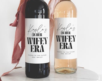 Wifey Era Bridal Shower Wine Label Engagement Gift for Her Bridal Shower Label Hostess Thank You Champagne Gift for Bride Dress Shopping