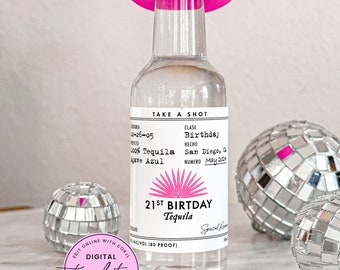 Printable Casamigos Birthday Template, DIY 30th Tequila Labels, Instant Download 21st Birthday Label, 50mL Tequila Template, 375 mL Template