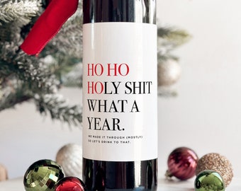 Funny Christmas Wine Labels, Christmas Gift for Mom, Christmas Wine Labels, Holiday Wine Labels, White Elephant Gift Idea, Gift For Employee