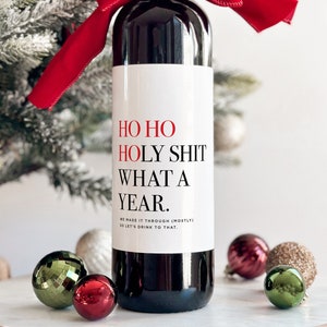 Funny Christmas Wine Labels, Christmas Gift for Mom, Christmas Wine Labels, Holiday Wine Labels, White Elephant Gift Idea, Gift For Employee