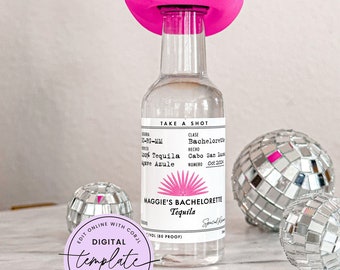 Printable Casamigos Bachelorette Template, DIY Tequila Labels, Instant Download Bridal Shower Labels, 50mL Tequila Template, 375 mL Template