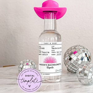 Printable Casamigos Bachelorette Template, DIY Tequila Labels, Instant Download Bridal Shower Labels, 50mL Tequila Template, 375 mL Template