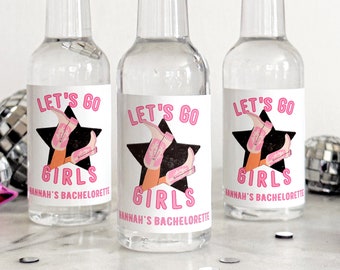 Let's Go Girls Bachelorette Liquor Labels, Last Rodeo 50 mL Tequila Labels, Cowgirl Boots Bachelorette Bag Favor, Nashville Bach Shot Labels