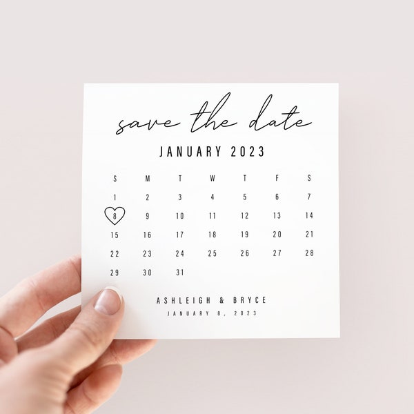 Bridesmaid Save The Date Calendar Template | Modern Bridesmaid Proposal Card | Bridesmaid Box | Wedding Printable Instant Download BA