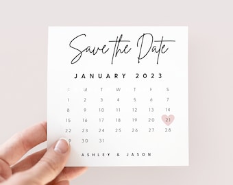 Bridesmaid Save The Date Calendar Template | Modern Bridesmaid Proposal Card | Bridesmaid Box | Wedding Printable Instant Download BRIT