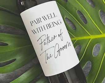 Father of The Bride Gift Wine Labels | Mother In Law Gift |  Father of the Bride Gift | Father of the Groom Thank You Whiskey Label