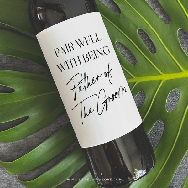 Father of The Bride Gift Wine Labels | Mother In Law Gift |  Father of the Bride Gift | Father of the Groom Thank You Whiskey Label