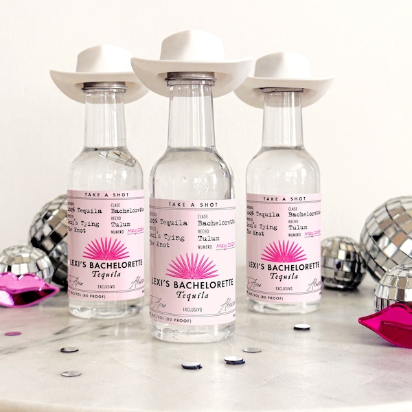 Pink Bachelorette Casamigos Labels | 50 mL Bachelorette Tequila Labels | Bridal Party Gift | Bachelorette Party Favor | Mexico Bachelorette