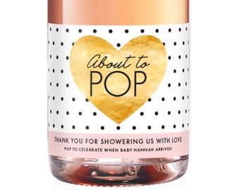 Shower Hostess Gift, Baby Shower Thank You, Gift for Hosting Baby Shower, Champagne Label, Wine Gift for Shower, Thank You Champagne Label