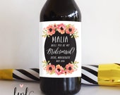 Will You Be My  Bridesmaid Mini Wine Labels - Weatherproof Wine Labels - Perfect for a Bridesmaid Box or your Maid of Honor Proposal