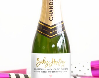 Baby Shower Mini Champagne Bottle Labels Weatherproof About Etsy Baby Shower Mini Champagne Bottle Labels Weatherproof About Etsy