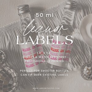 21st Birthday Liquor Labels 50 mL Lets Go Birthday Favors Tequila Label 30th Birthday Gift Idea Disco Birthday DIY Shooter Labels image 7