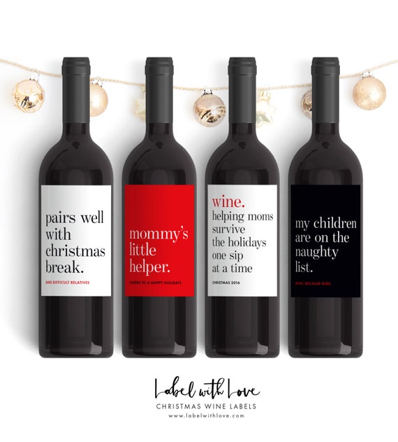 funny xmas wine labels