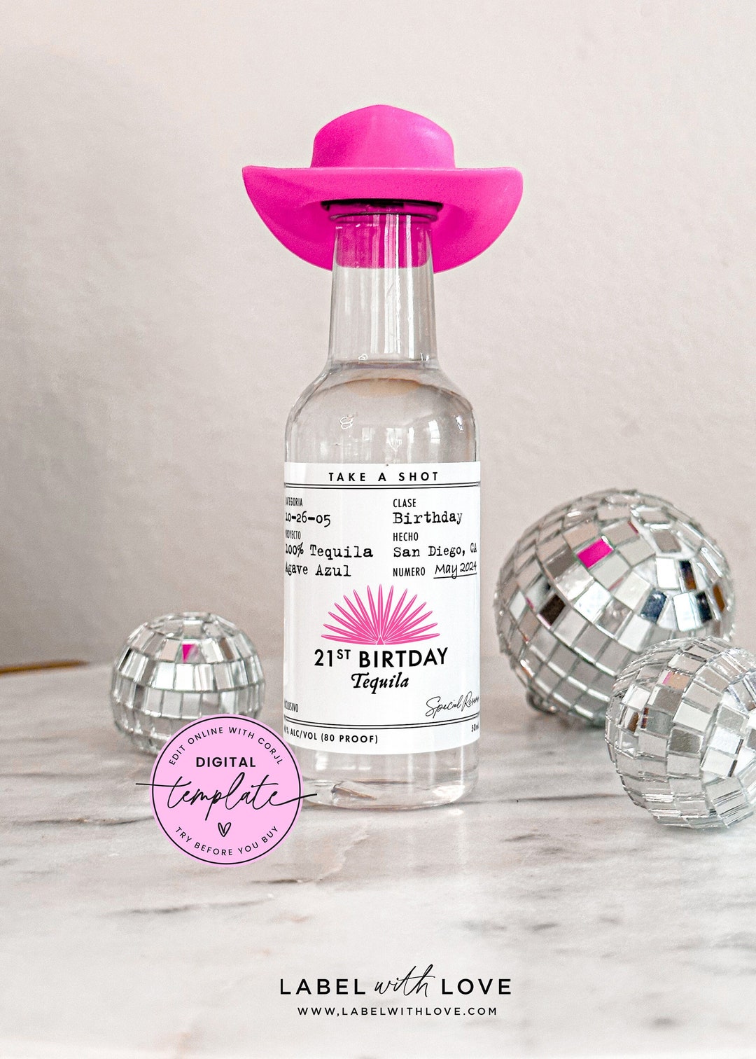 Printable Casamigos Birthday Template, DIY 30th Tequila Labels, Instant