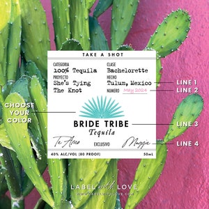 Bachelorette Casamigos Labels 50 mL Wife of the Party Tequila Label Bridal Party Gift Fiesta Bachelorette Party Favor DIY Bach image 4