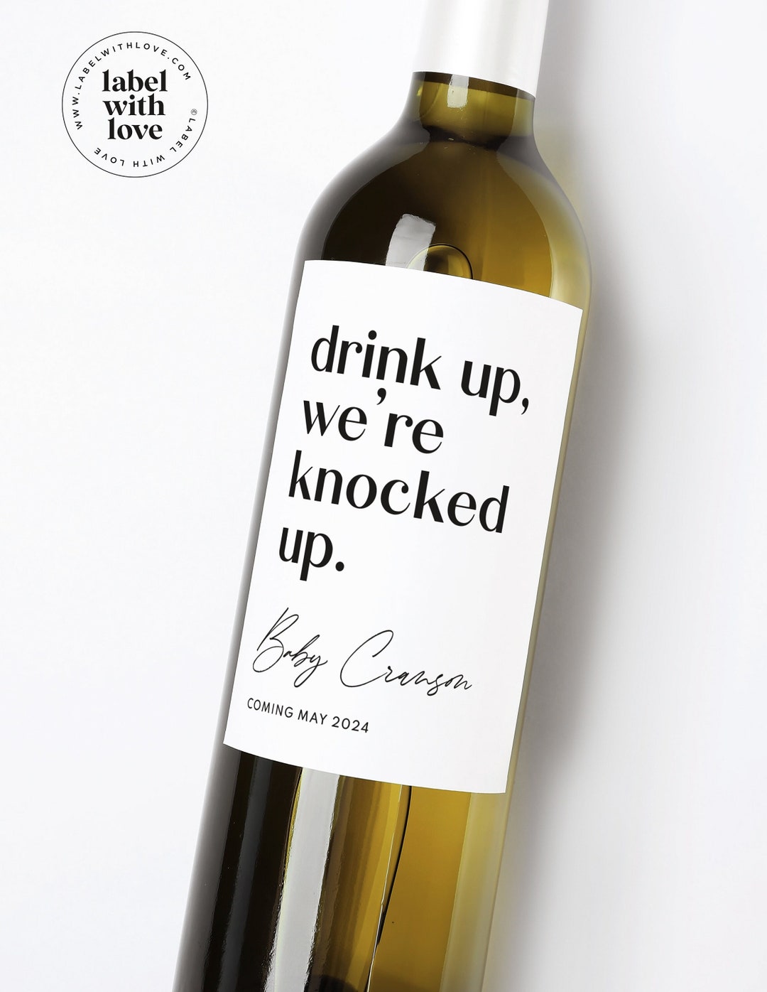 Funny Pregnancy Announcement Wine Labels Pregnancy Reveal Etsy