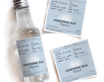 Something Blue Bachelorette Casamigos Labels 50 mL | Tequila Label | Bridal Party Gift | Wedding Party Tequila Favor | DIY Bachelorette Gift