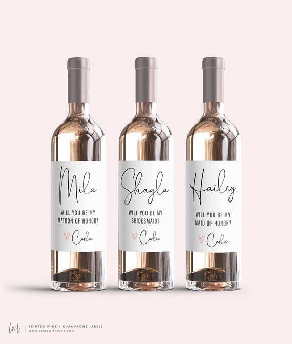 Will You Be My Bridesmaid Bridesmaid Proposal Wine Label - Etsy Canada