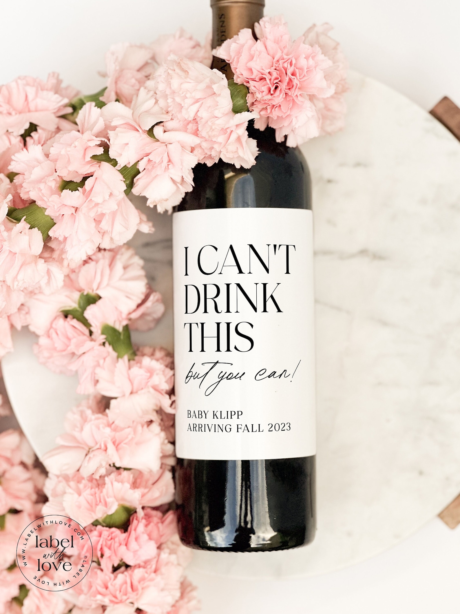 wine bottle New Years Eve Pregnancy Announcement