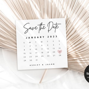Bridesmaid Save the Date Calendar Template | Modern Bridesmaid Proposal ...