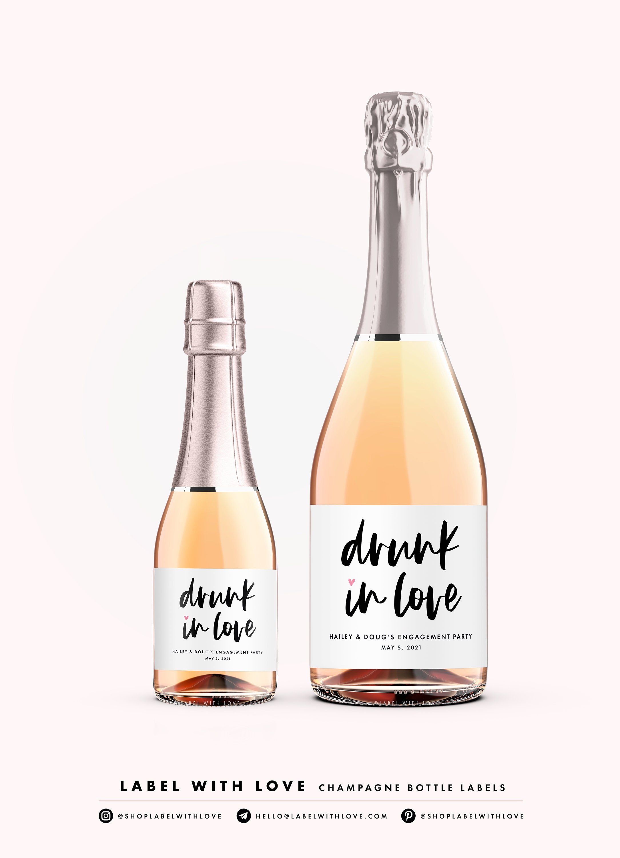 Drunk in Love Wine Labels Engagement Party Champagne Wedding Etsy