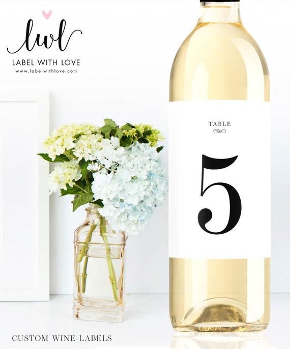 Items similar to Wedding Table Numbers - Wine Labels for Table Numbers - Weatherproof Wine ...