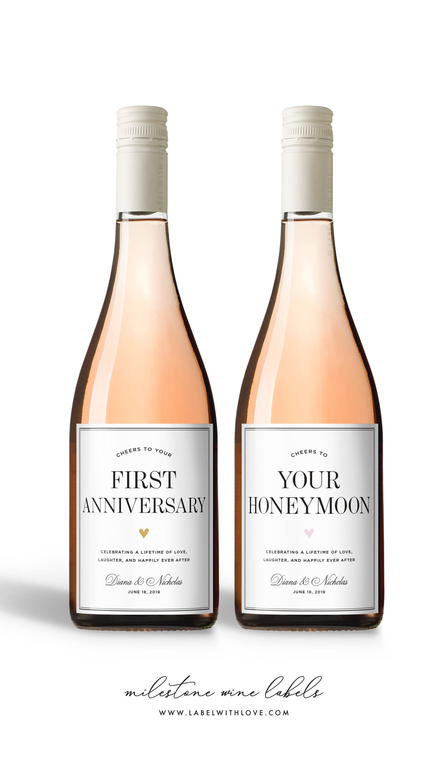 Set of Wedding Milestone Wine Labels Wedding Gift Marriage | Etsy