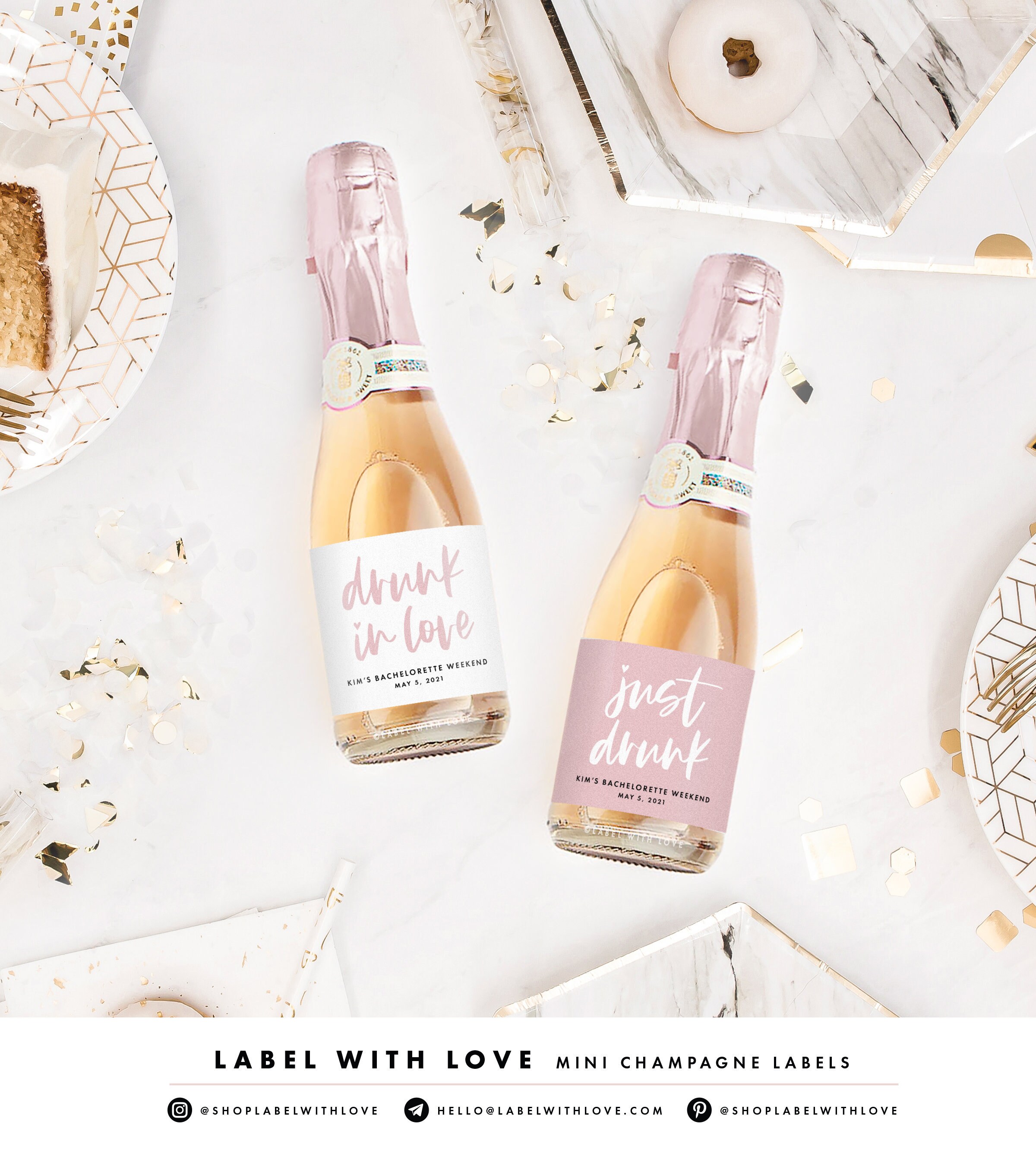 Drunk in Love Wine Labels Engagement Party Champagne Wedding Etsy