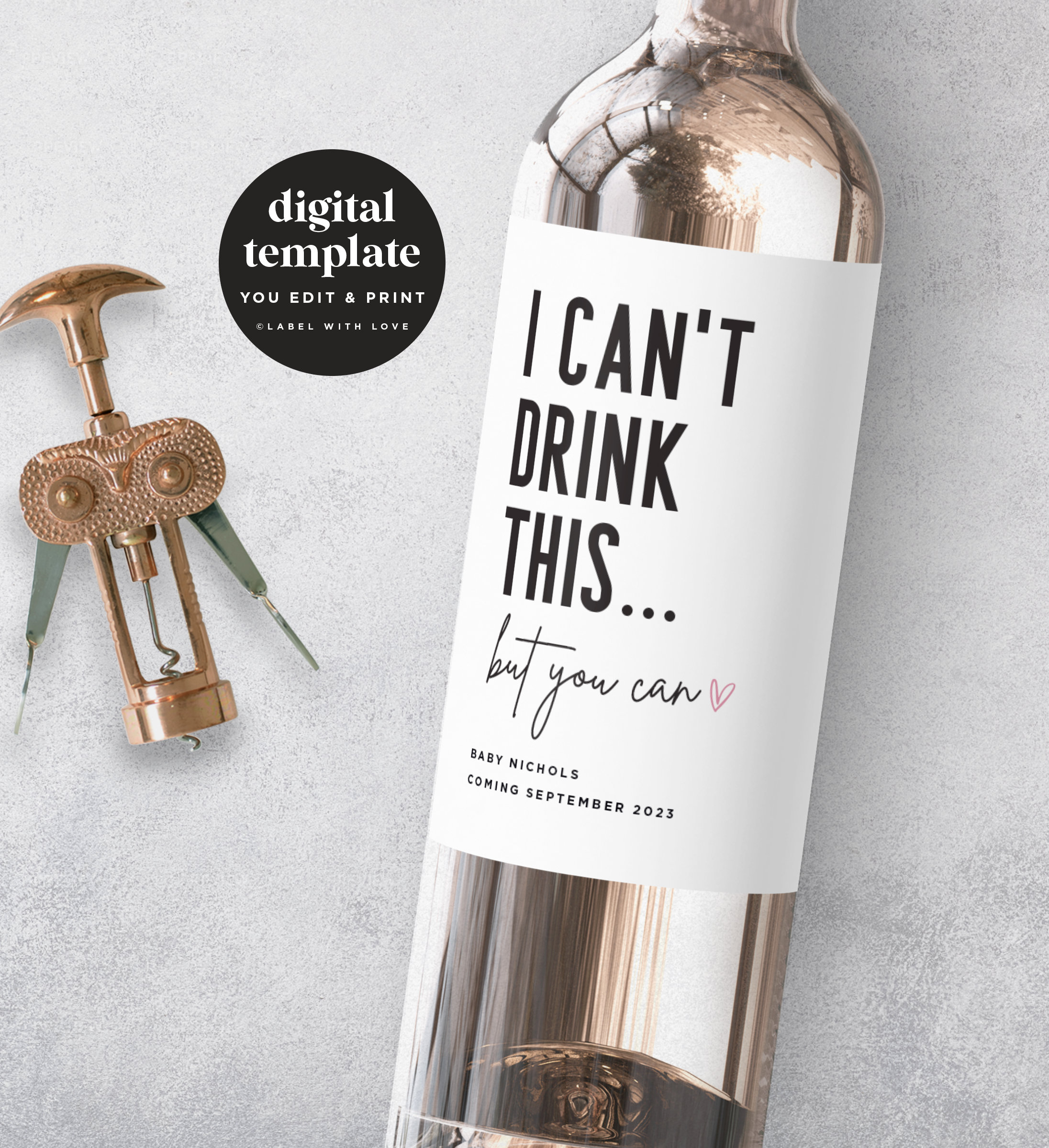 Sarcastic Printable Wine Labels for Girlfriends, Funny