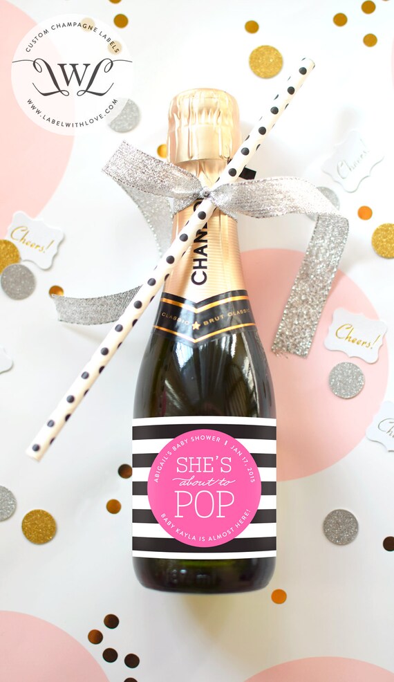 champagne bottle favors for baby shower