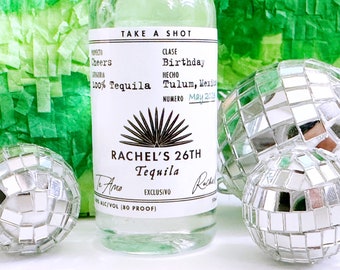 Birthday Tequila Labels 50 mL | 21st Birthday Party Favors | Casamigos Label | 30th 40 50 Birthday Fiesta | DIY Shot Stickers