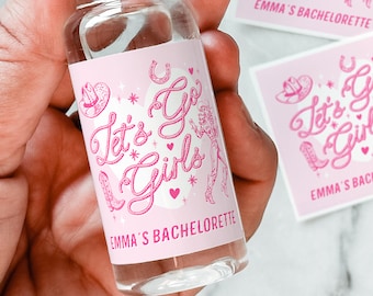 Let's Go Girls Bachelorette Favor Labels, Last Rodeo Liquor Labels, Pink Cowgirl Bachelorette Gift Bag Favors, Nashville Bachelorette 50mL