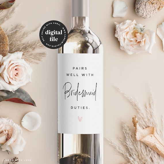 Bridesmaid wine labels australia
