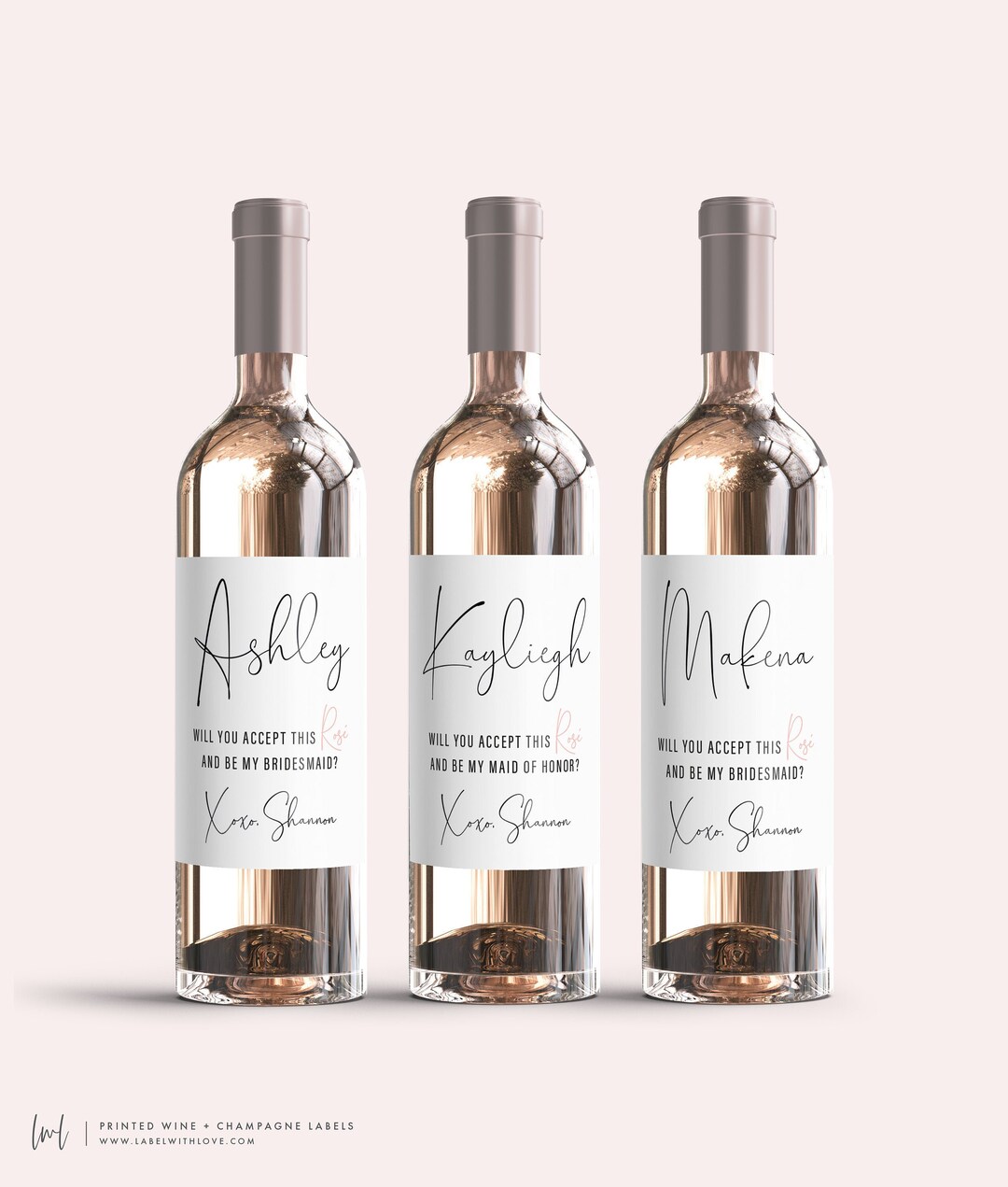 Bridesmaid Gift Wine Labels, Bridesmaid Proposal Wine Label, Will You ...